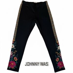 Johnny Was Sz M Katina Leggings with Gorgeous Floral Embroidery BRAND NEW!